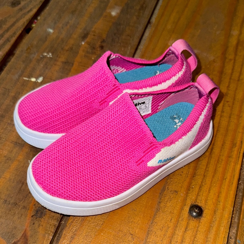 Native Kids Bright Pink Slip-On Sneakers